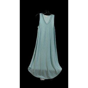 Anthropologie Caution To The Wind Blue Green Long Maxi Dress USA Women M